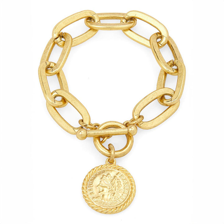Coin X Thick Link Bracelet - Karine Sultan