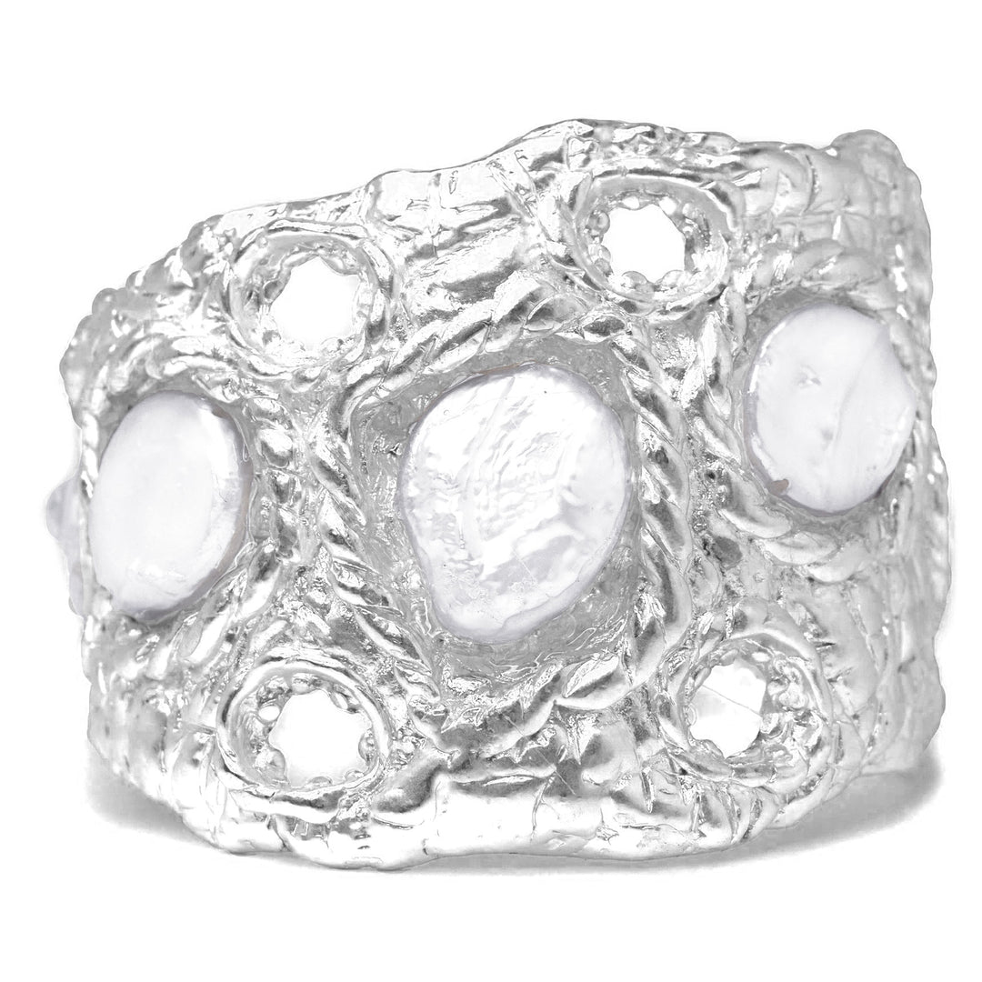 Pearl Textured Cuff Bracelet - Karine Sultan