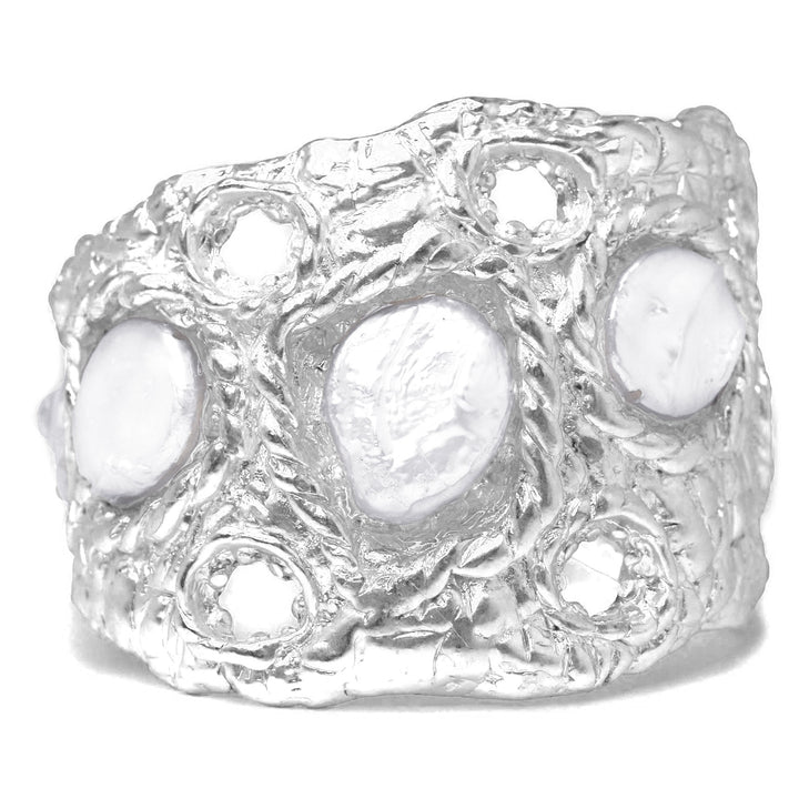 Pearl Textured Cuff Bracelet - Karine Sultan