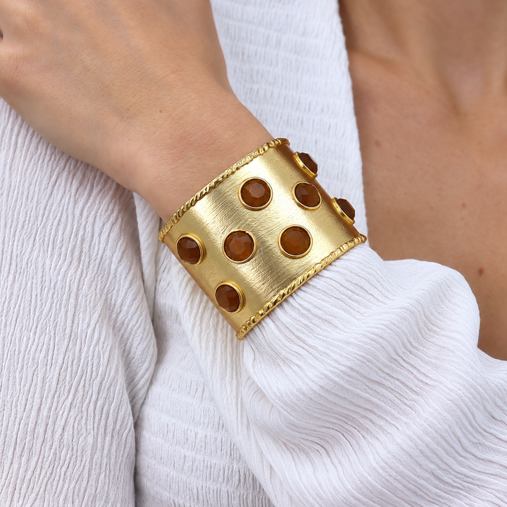 Cabochon Inlay Cuff