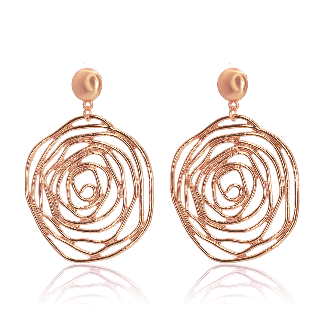 Large Rose Drop Earrings