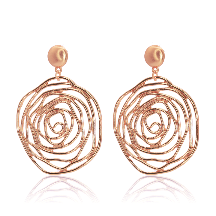 Large Rose Drop Earrings