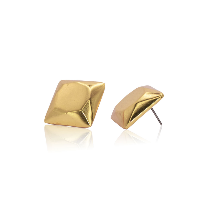 Square Faceted Stud Earrings