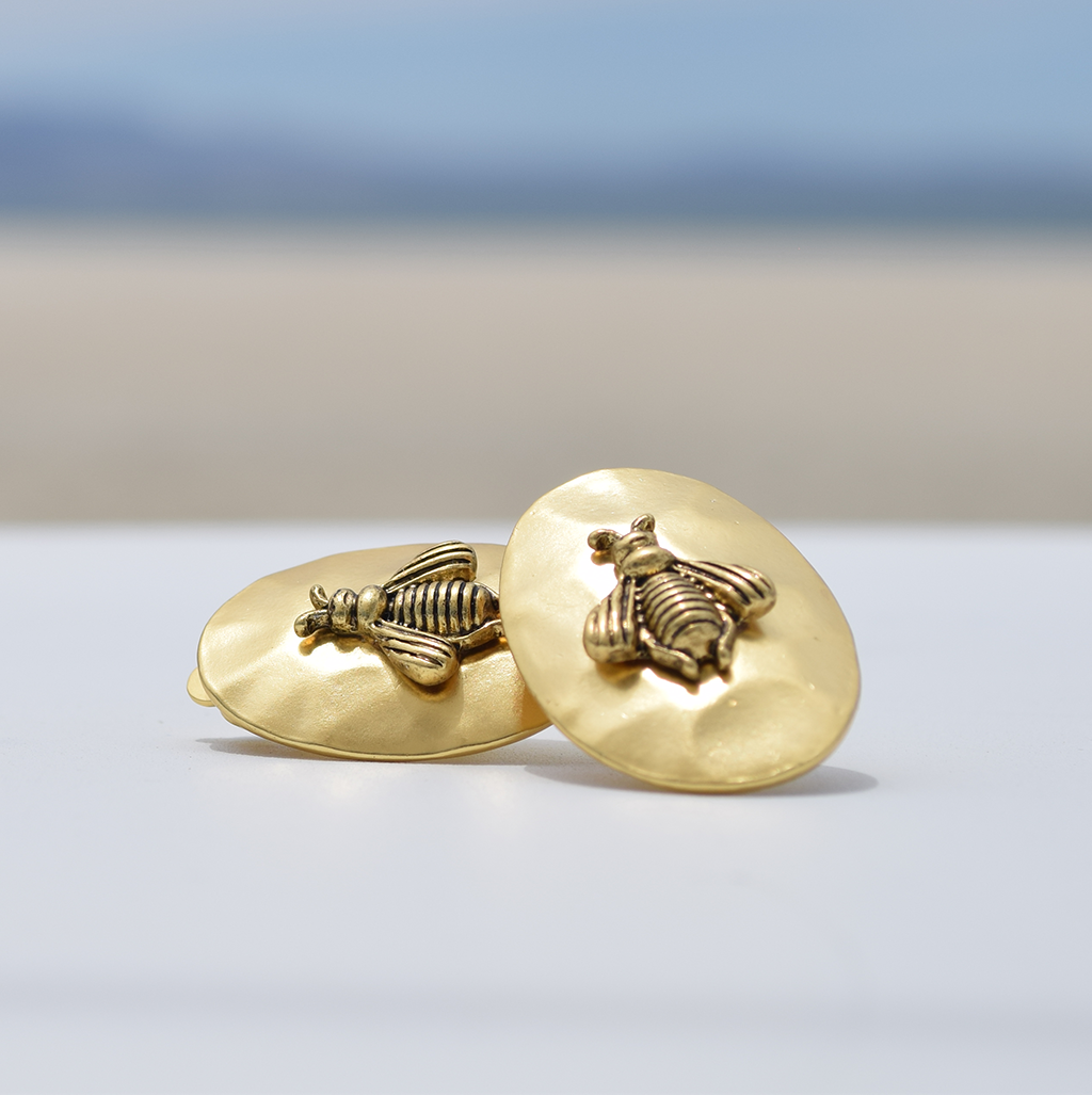 Bee Oval Clip Earrings - Karine Sultan
