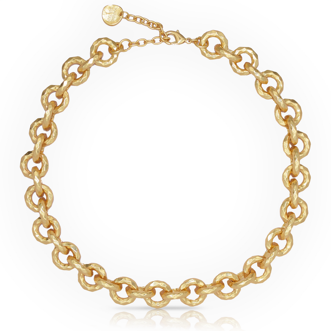 Luxurious round link collar necklace Women gold silver fashion