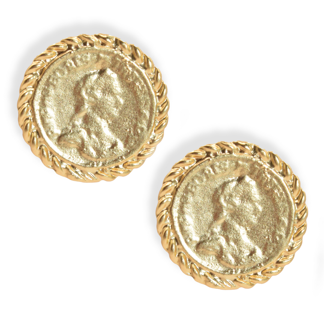 Old World coin stud earrings - Karine Sultan