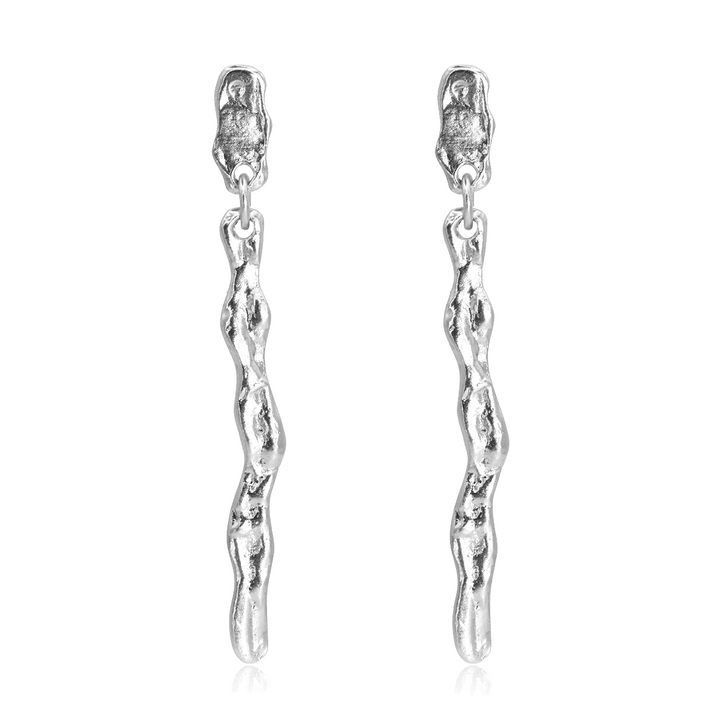 Crumpled foil bar drop earrings - Karine Sultan