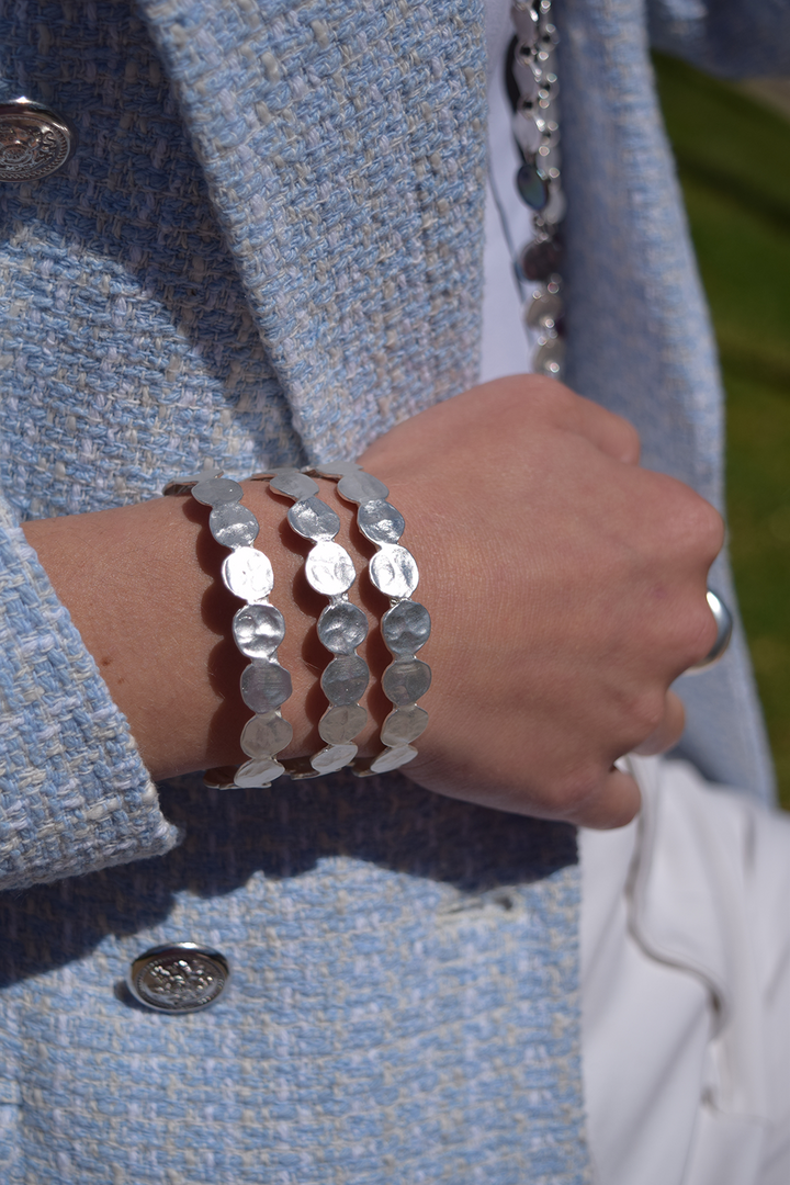 Multi coin layer cuff bracelet - Karine Sultan