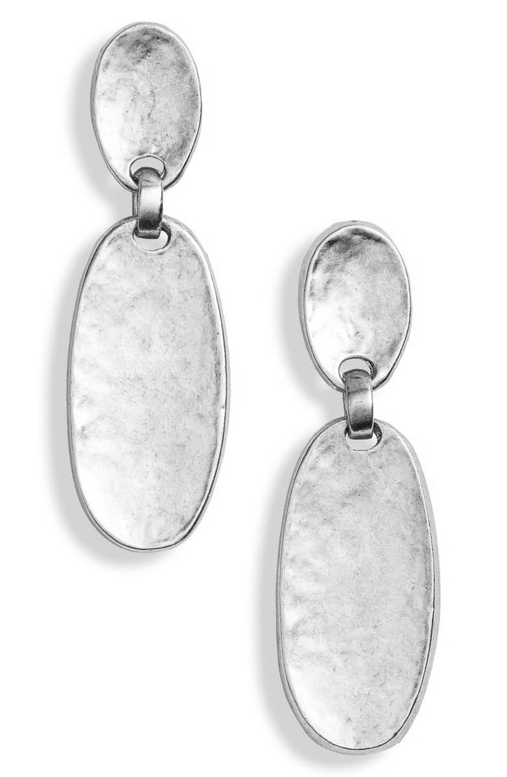 Textured oval drop clip-on earrings - Karine Sultan