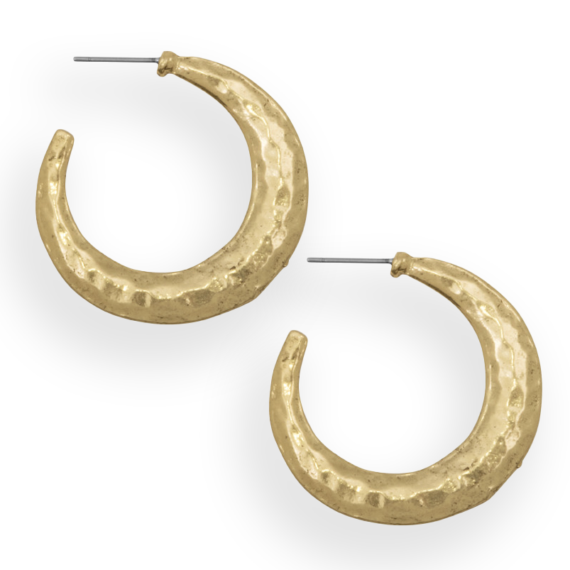 Textured oop Earrings - Karine Sultan