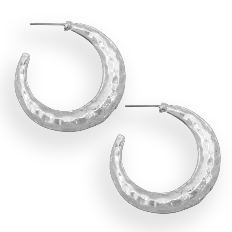 Textured oop Earrings - Karine Sultan
