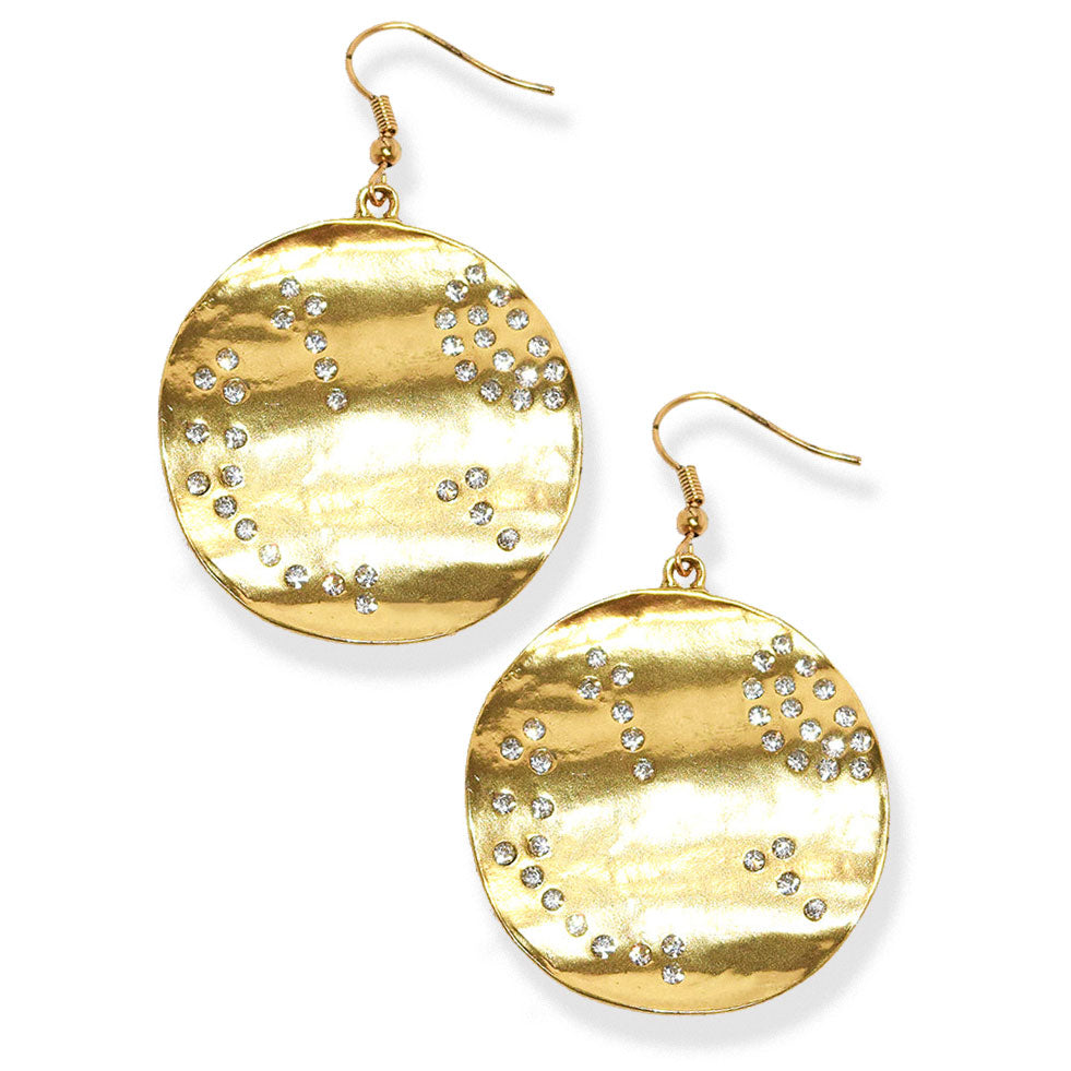 Wavy disc dangle earrings - Karine Sultan