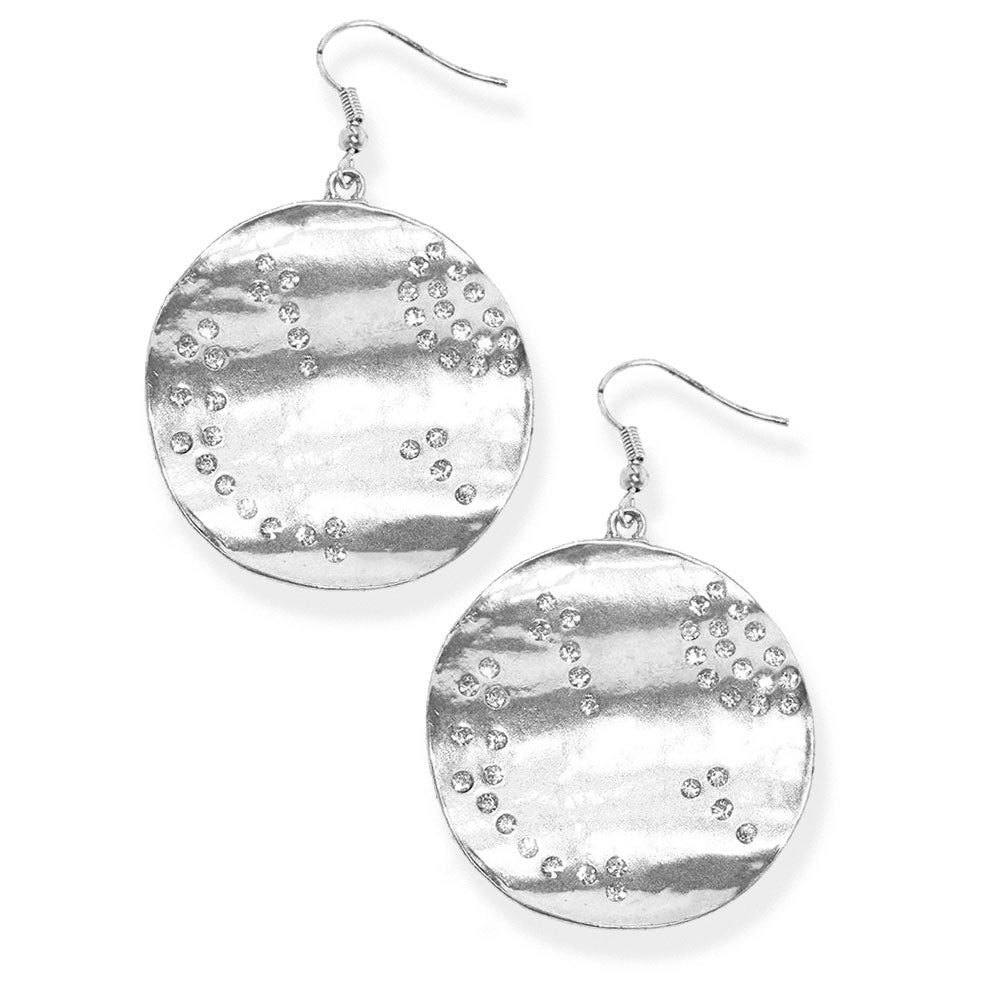 Wavy disc dangle earrings - Karine Sultan