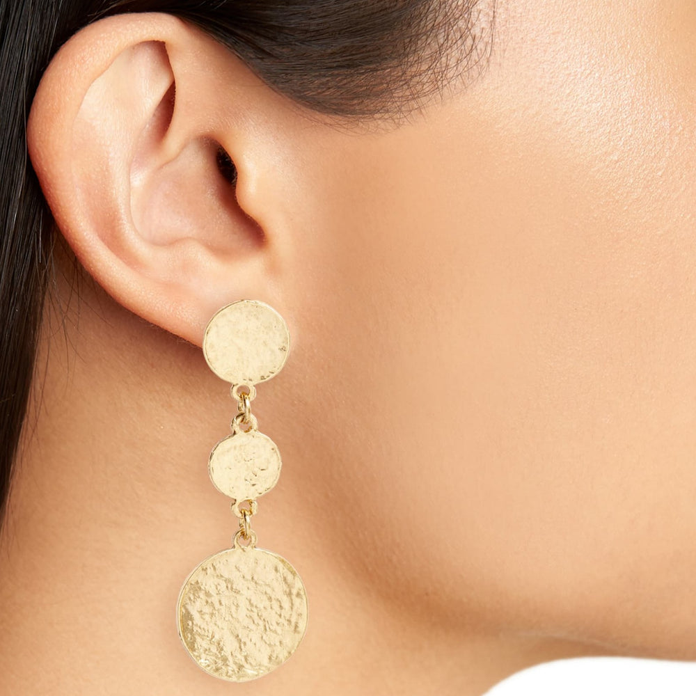 Coin linear drop earrings - Karine Sultan