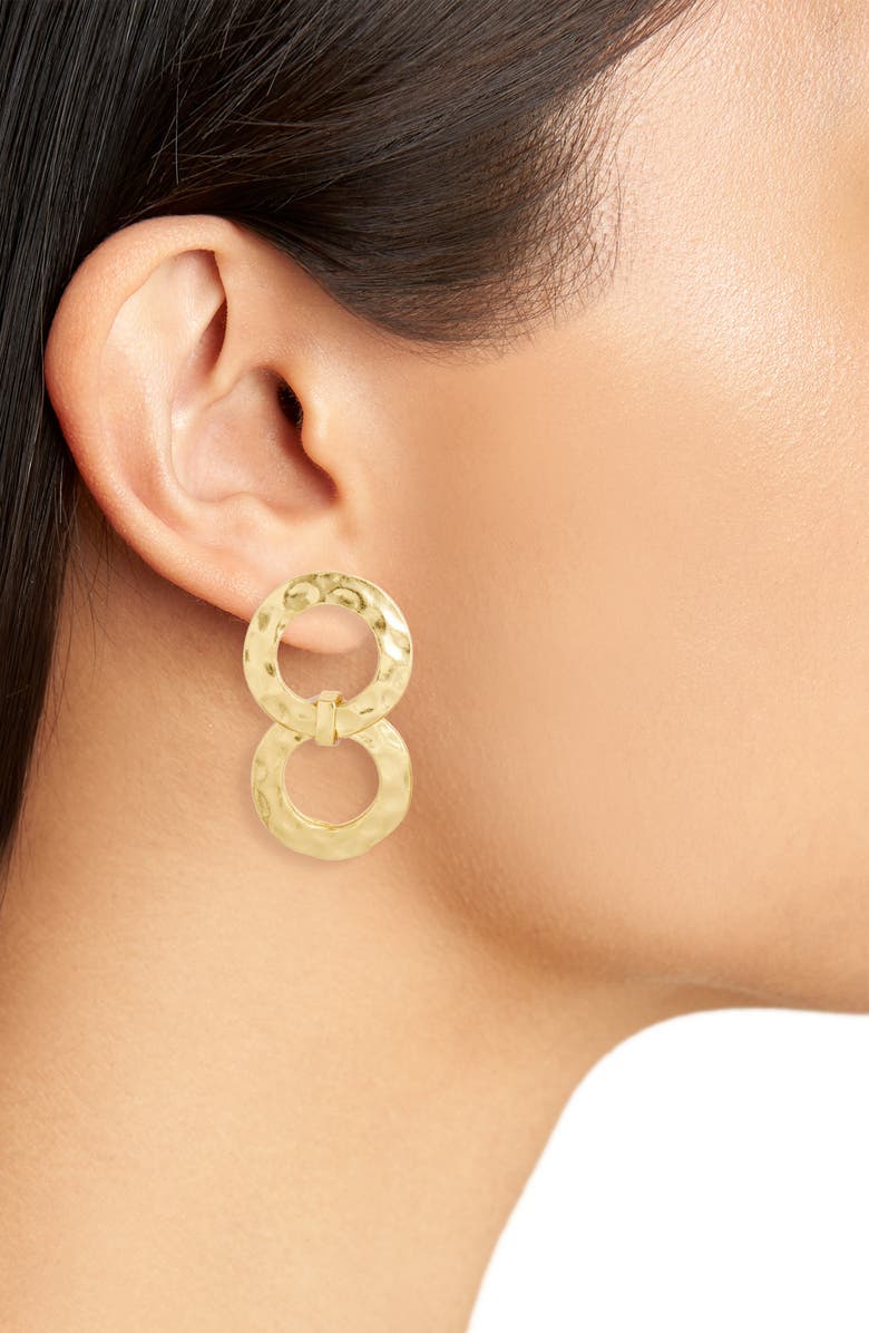 Double circle statement earrings