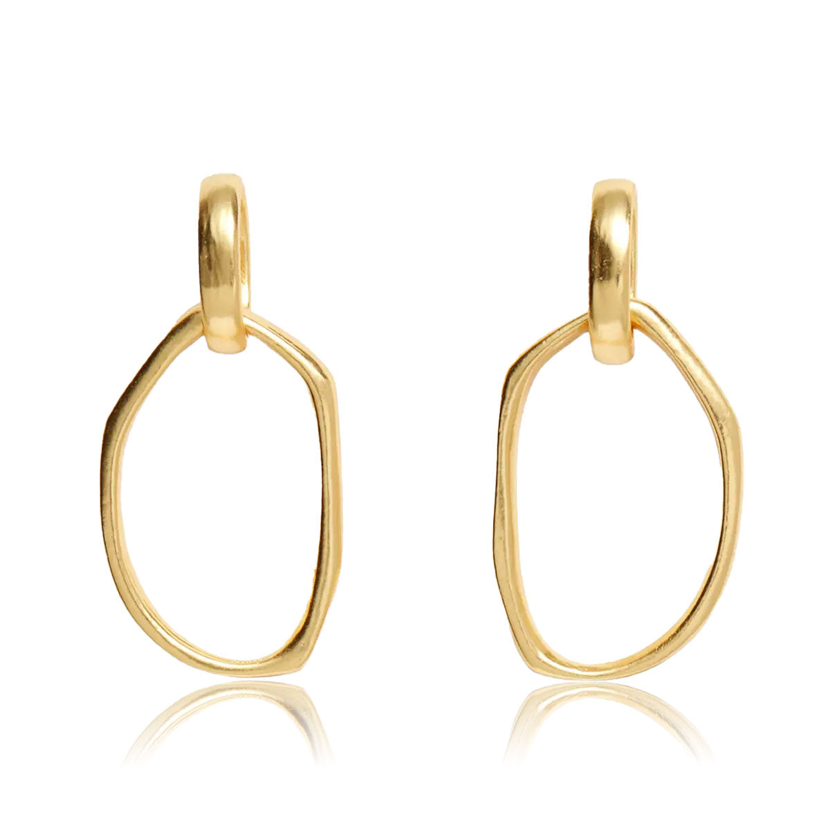 Irregular Link Earrings 24kt Gold Plated - Silver - Rose Gold