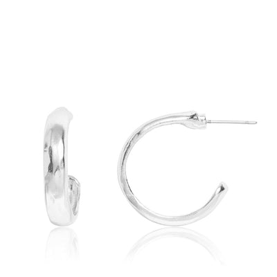 Karine Sultan Shell Disc Clip-On Earrings in Silver main image 0
