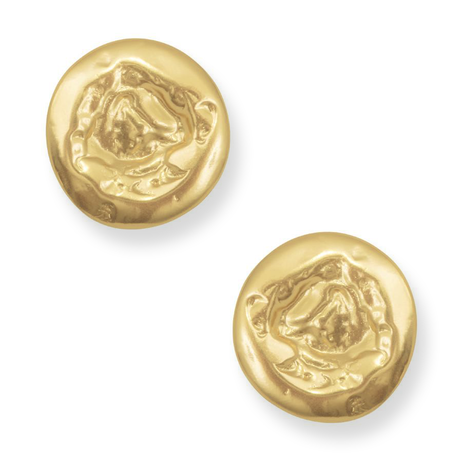 Large hammered coin stud earrings - Karine Sultan