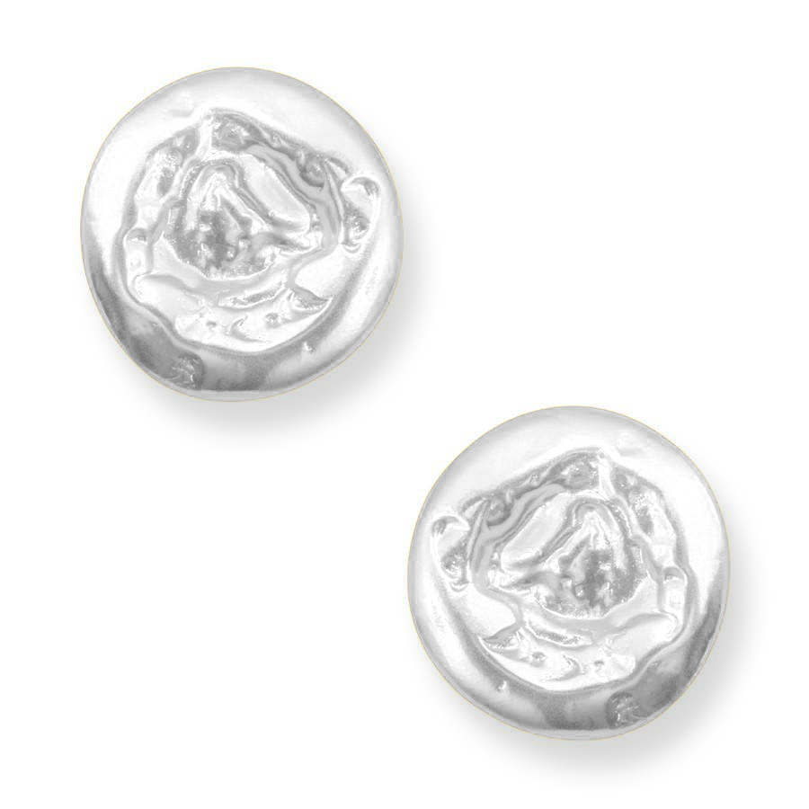 Large hammered coin stud earrings - Karine Sultan
