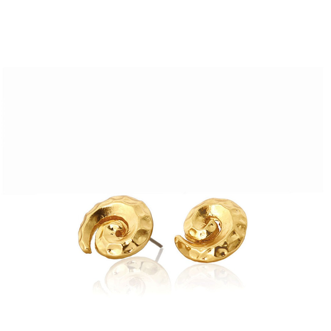 Gold Shell Spiral Stud Earrings - Beachy Chic Jewelry – Karine Sultan