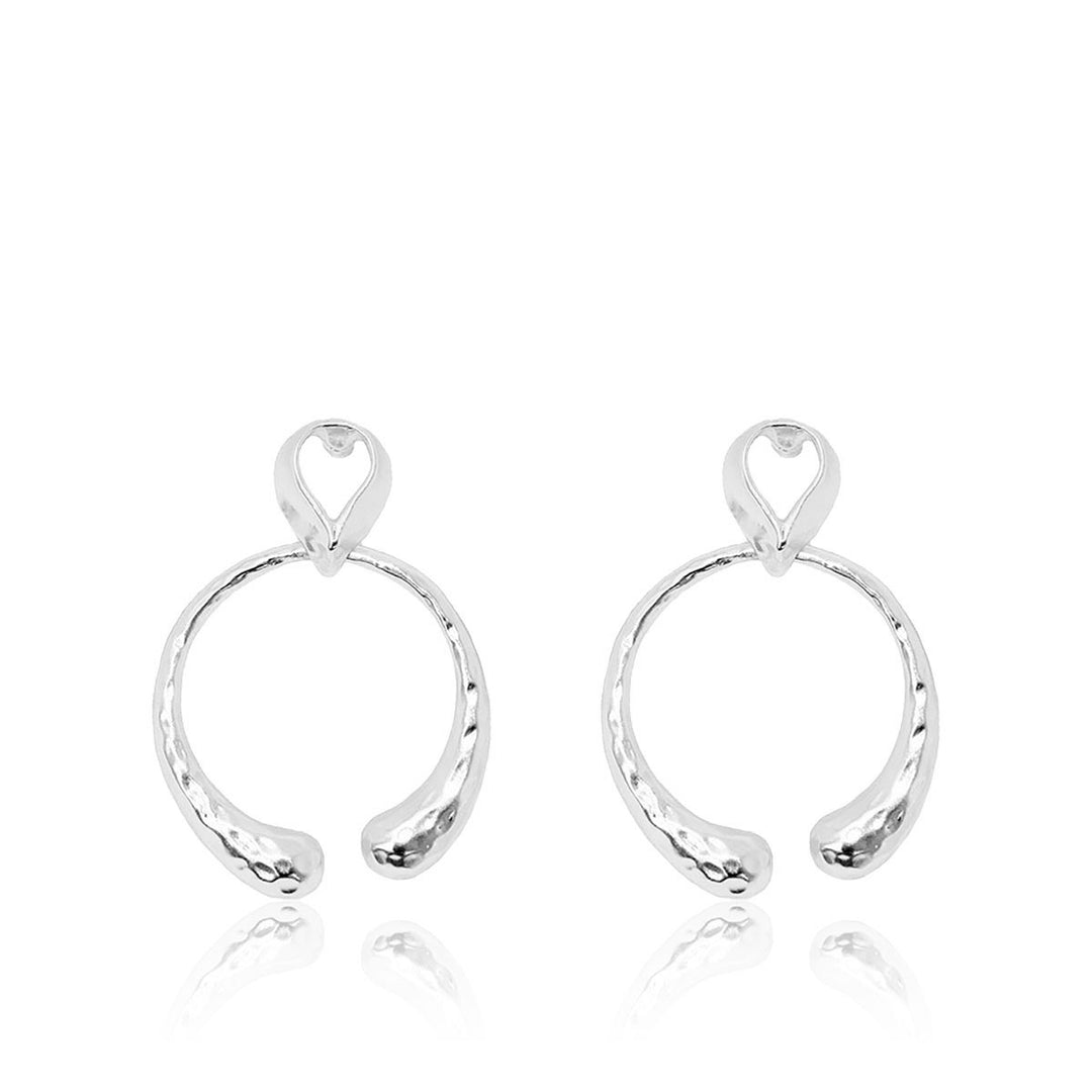 Open Circle Drop Statement Earrings