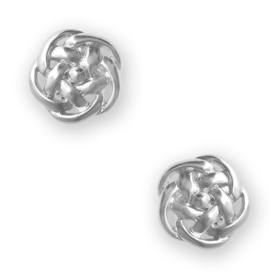 Flower button clip on earrings