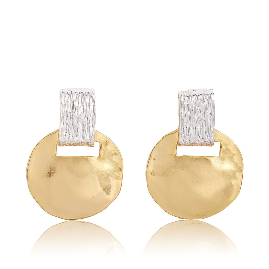 Mixed metal short drop earrings - Karine Sultan