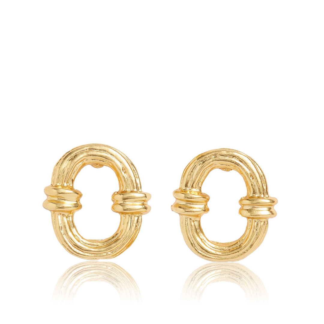 Hollow frame stud earrings - Karine Sultan