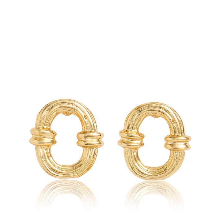 Hollow frame stud earrings - Karine Sultan