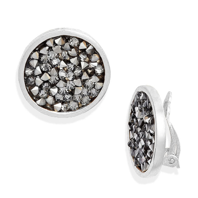 Crystal cluster clip-on earrings - Karine Sultan