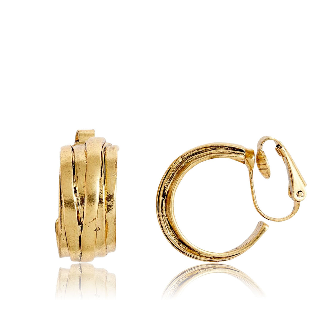 Small overlap hoop clip-on Earrings - Karine Sultan