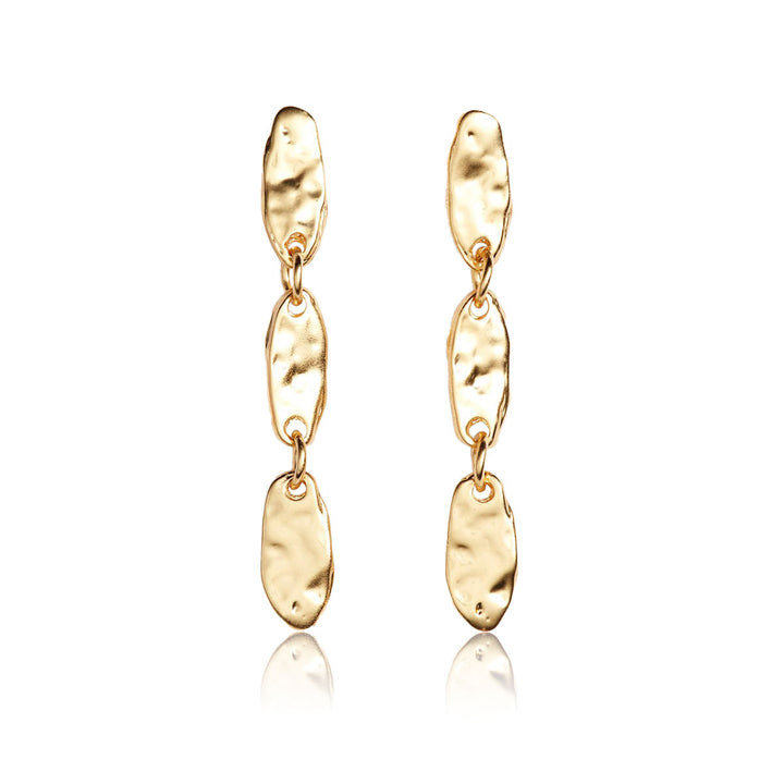 Textured linear drop Earrings - Karine Sultan