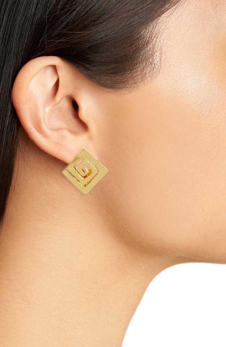 Square spiral clip-on earrings - Karine Sultan