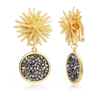 Clip-On Earrings | Cuban Disc & Flat Pearl Drop - Silver | Karine Sultan main image 1