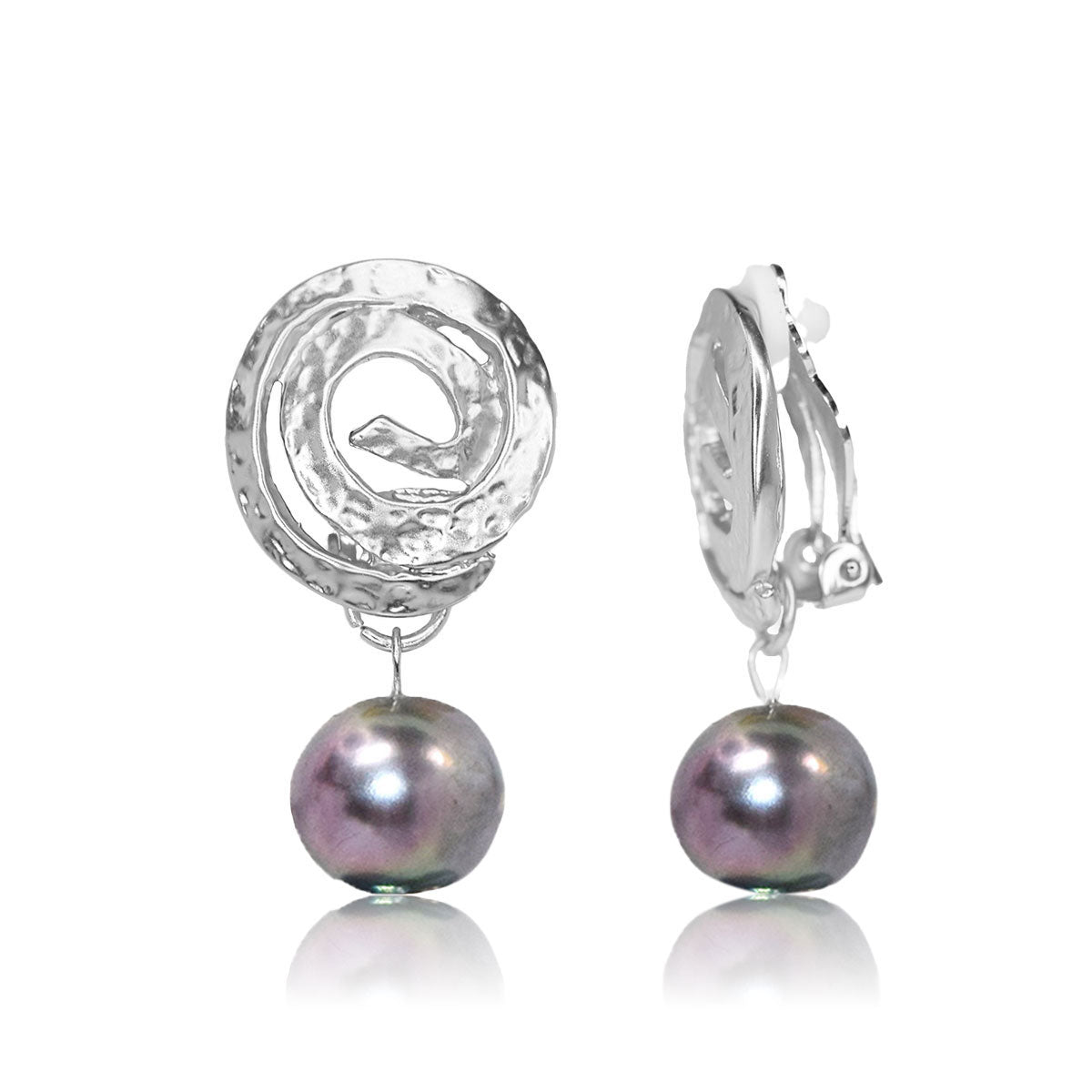 Black and white clip on earrings 2025