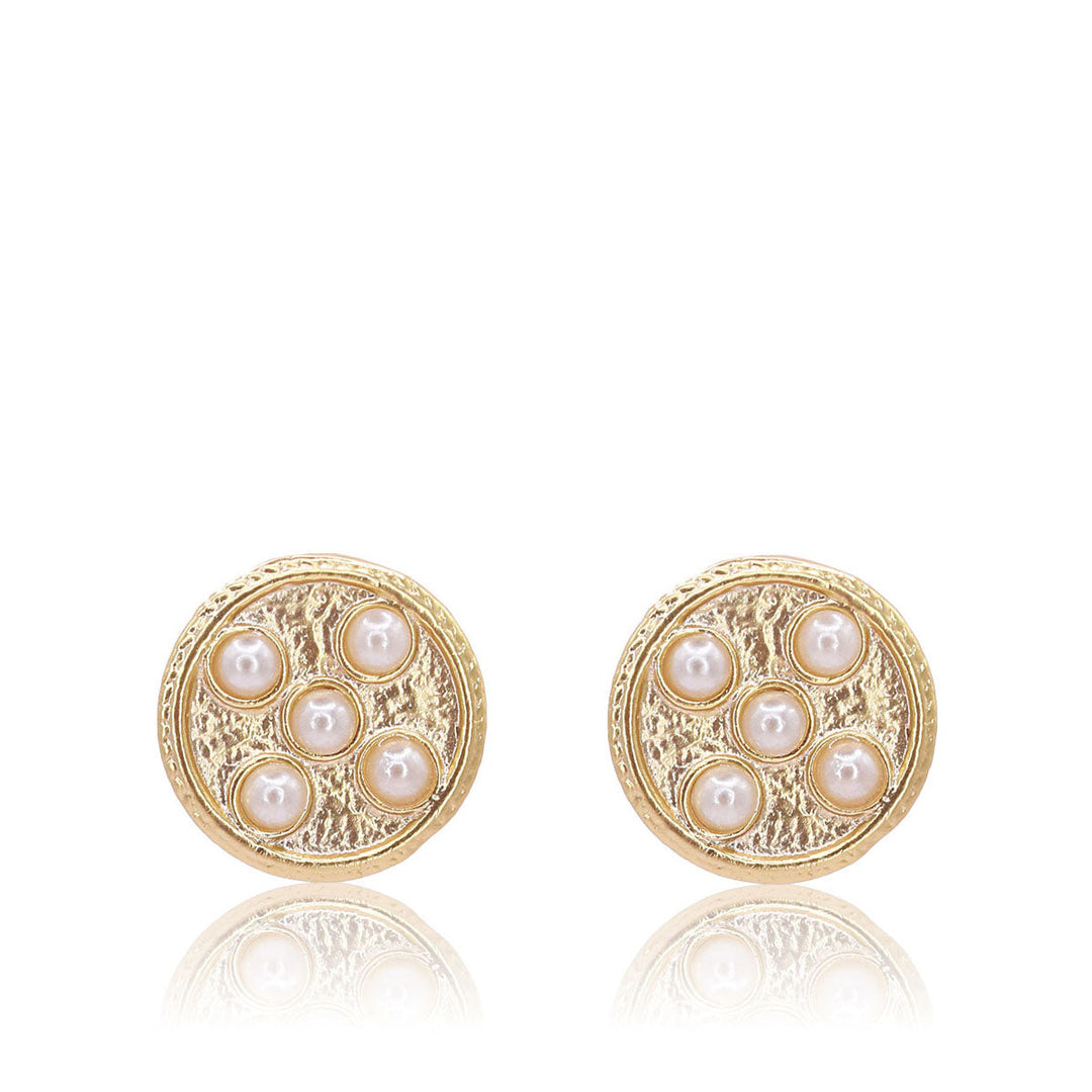 Pearly Coin Stud Earrings - Karine Sultan
