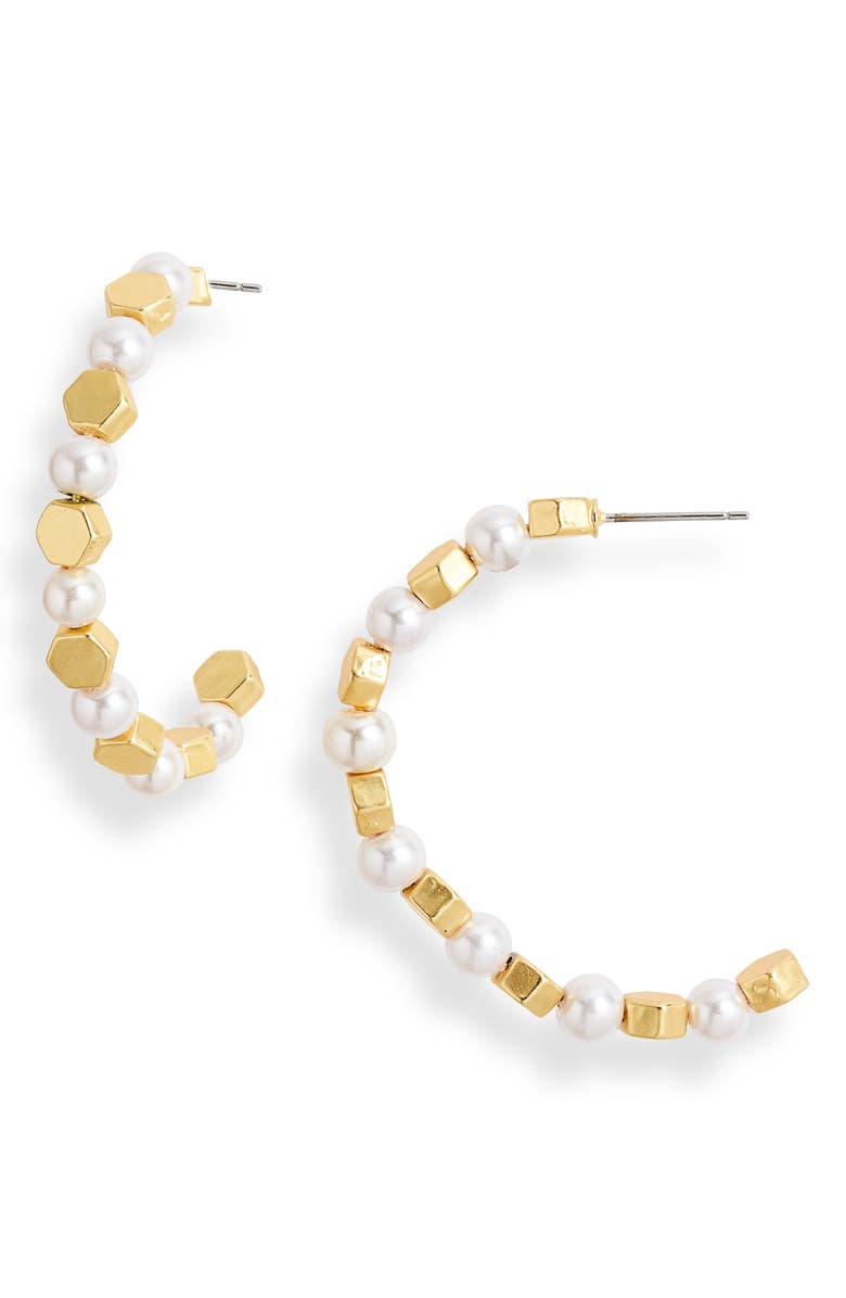 Pearl and confetti hoop earrings - Karine Sultan