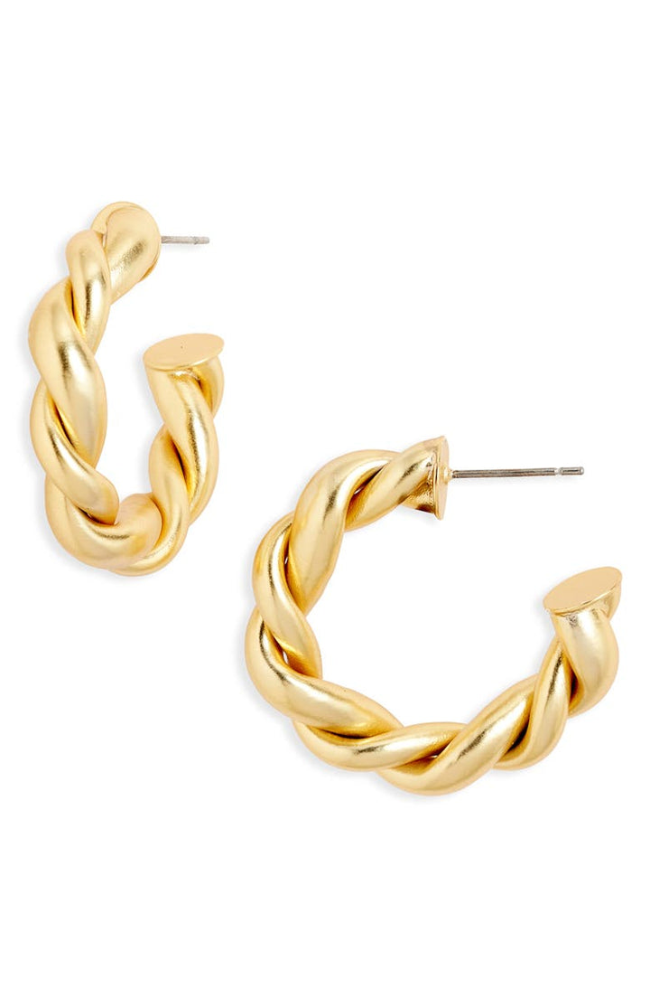 Twisted braid hoop earrings - Karine Sultan