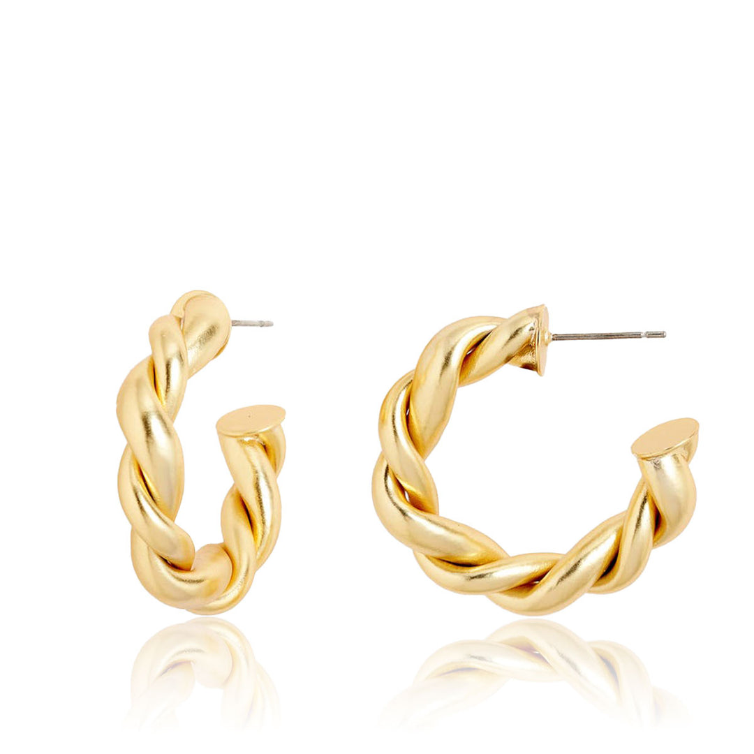 Twisted braid hoop Earrings - Karine Sultan