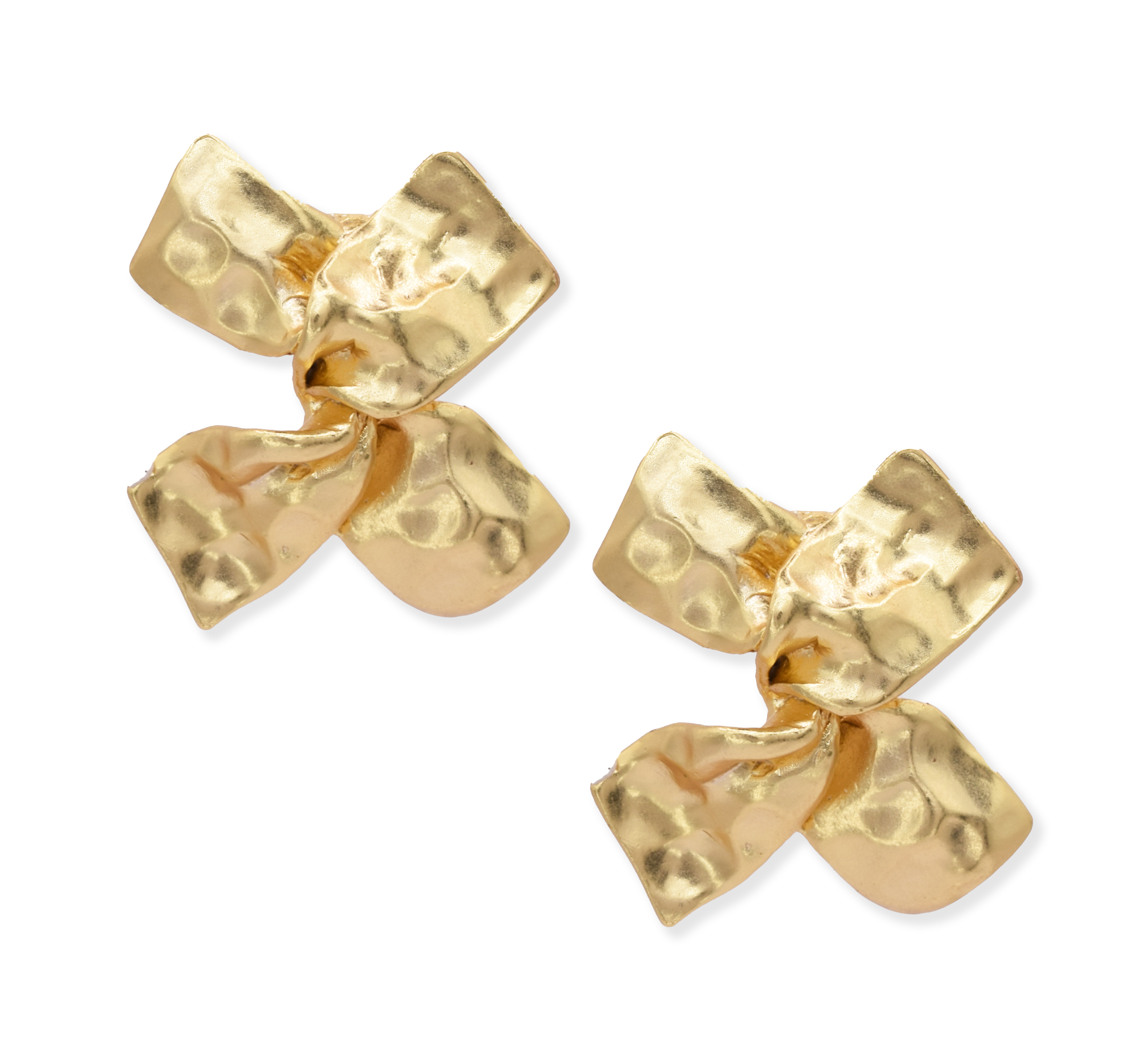Twisted bow stud earrings