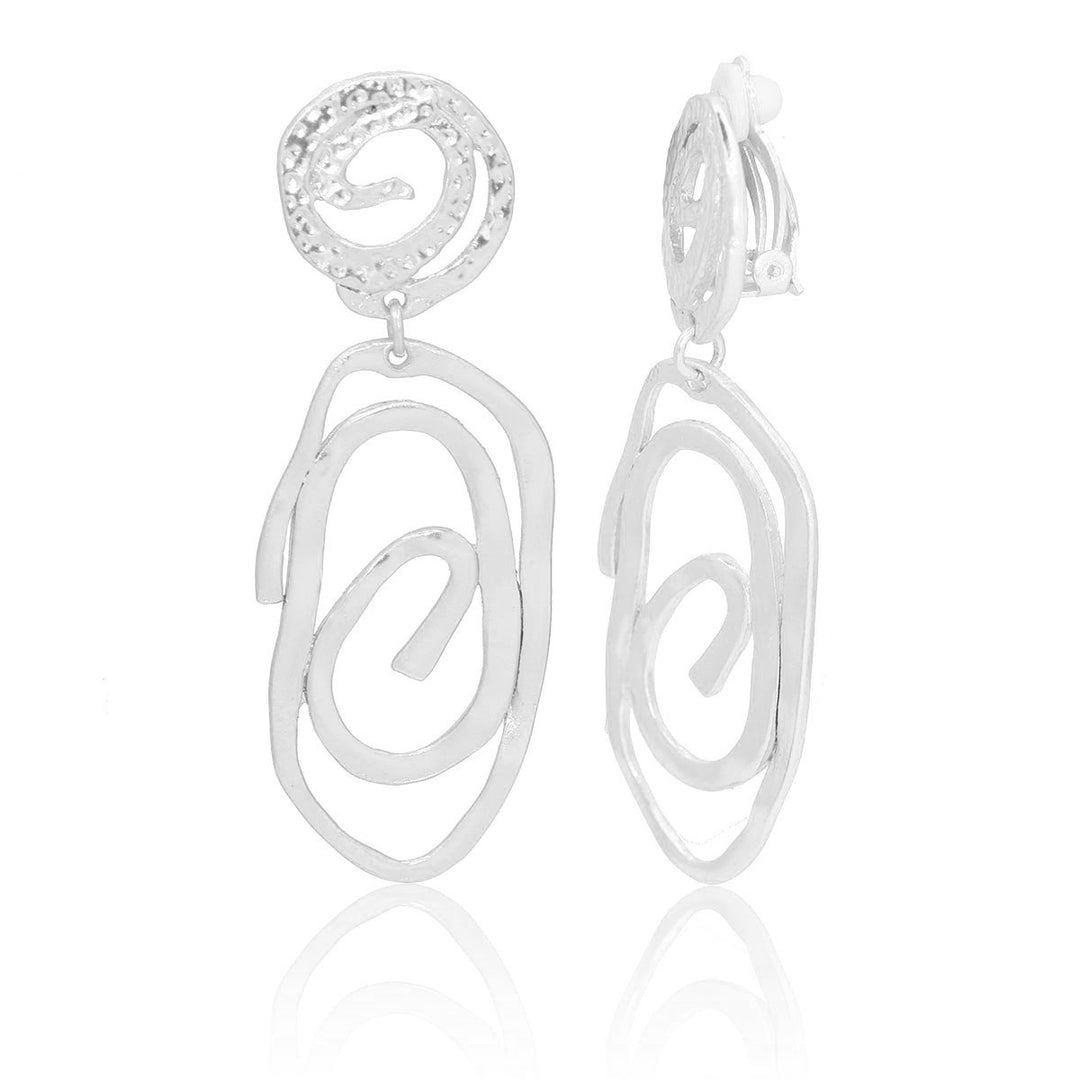 Swirling drop clip-on earrings - Karine Sultan