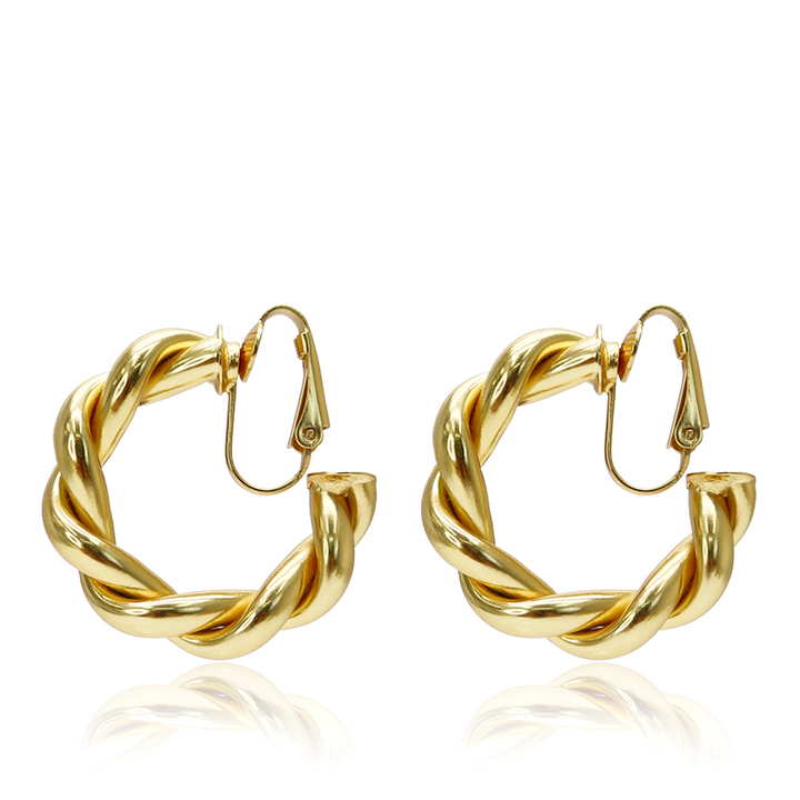 Twisted Rope Clip Hoop Earrings - Karine Sultan