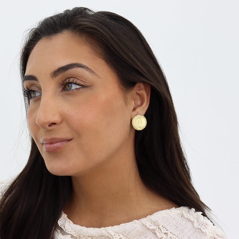 Coin Stud Earrings - Karine Sultan
