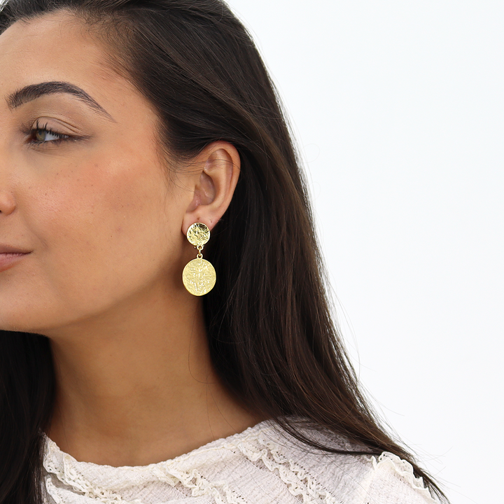 Hammered Coins Clip Earrings - Karine Sultan