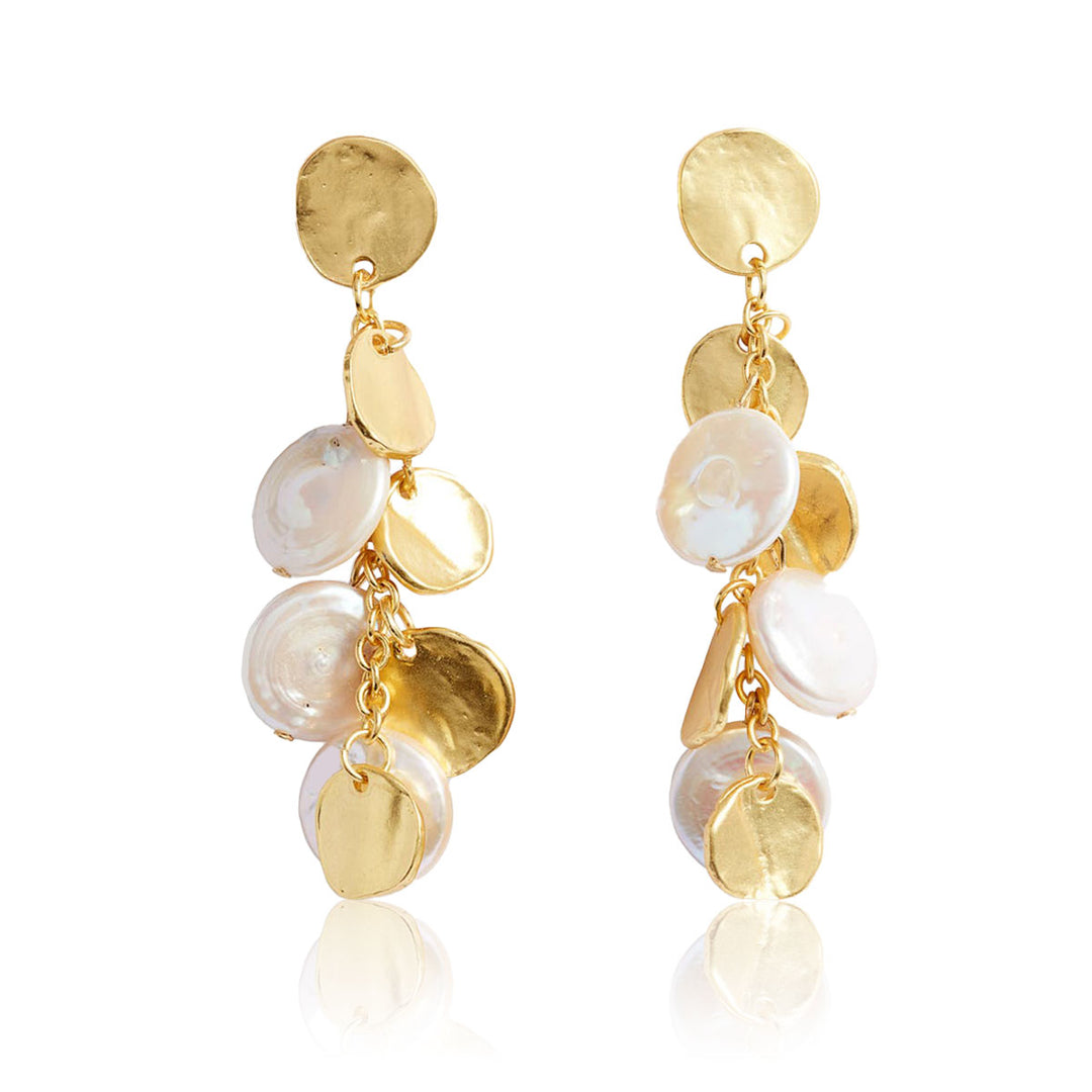 Mini Coin X Pearl Earrings - Karine Sultan