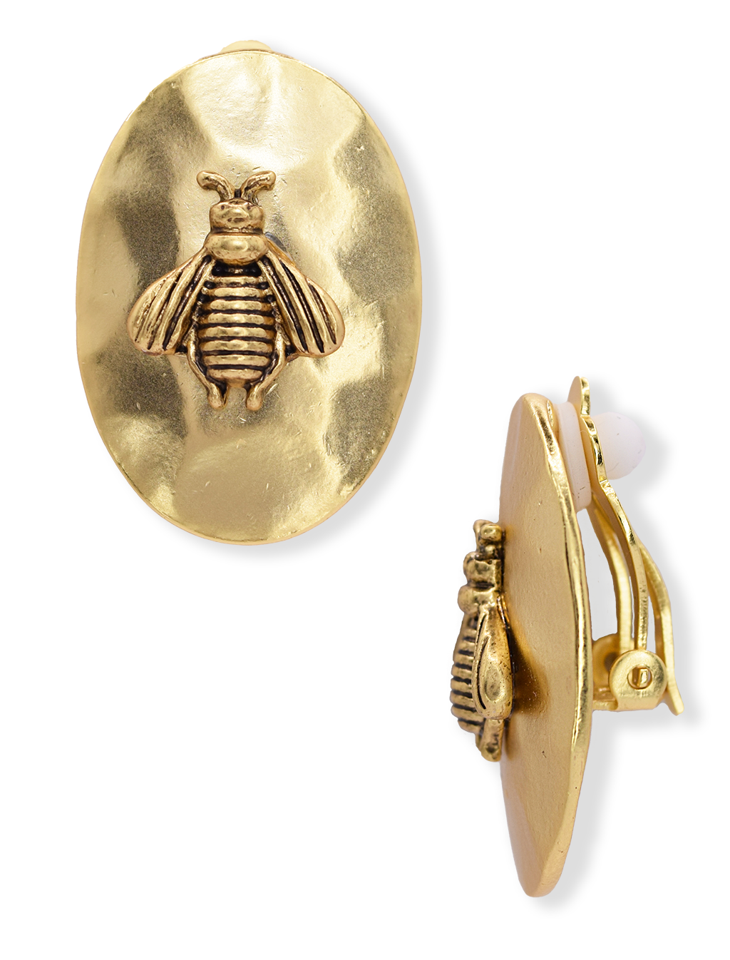 Bumblebee oval clip-on earrings