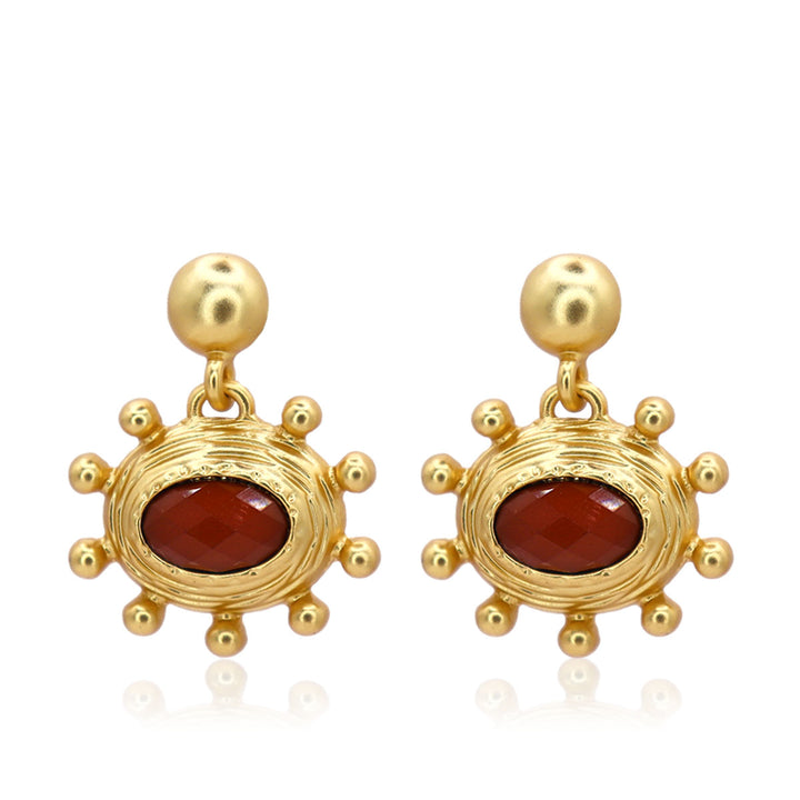 Burgundy Sun Earrings