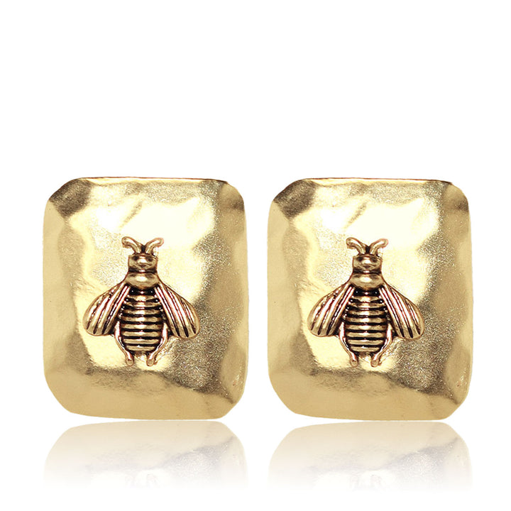 Bee Square Clip Earrings