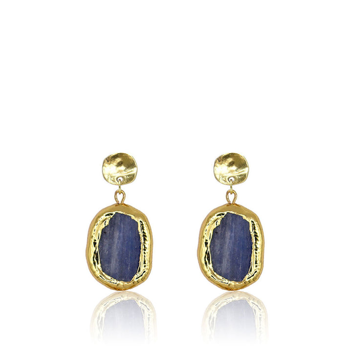Kyanite X Mini Coin Earrings