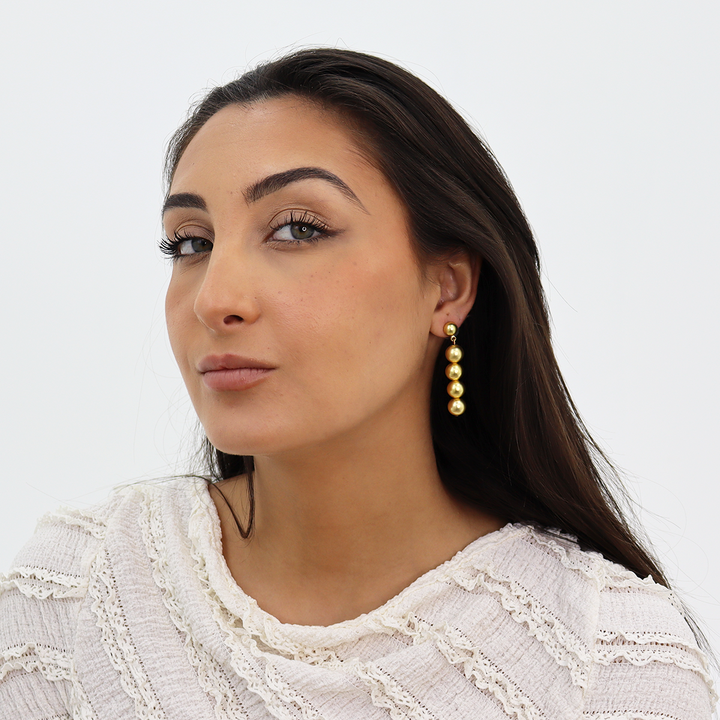 Metal Beads Linear Earrings